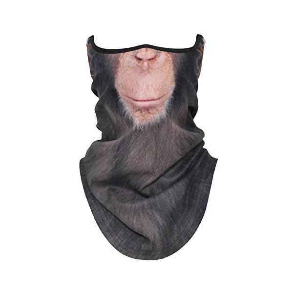 3D Animal Neck Gaiter Warmer Windproof Full Face Mask Scarf Ski Mask Neck Warmer Costume
