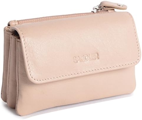 SADDLER Soft Leather Small Coin Purse for Women Zipper Change Pouch with Zip
