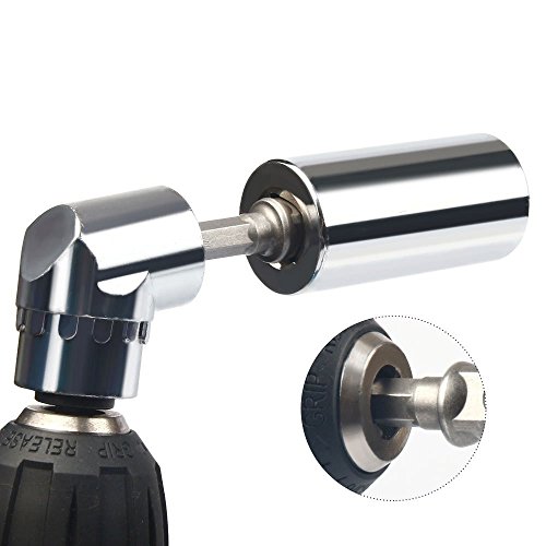 Right Angle Drill, 105 Degree Multifunction Angle Extension Power Screwdriver Drill Attachment 1/4" Drive 6mm Hex Magnetic Bit Socket Screwdriver Holder Adaptor Drill Bit Angled Bit Power Drill Tool