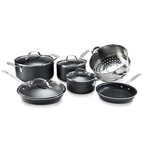 GRANITESTONE 10 Piece Cookware Set, Scratch-Proof, Nonstick Granite-Coated, PFOA-Free As Seen On TV