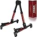 Guitar Stand for Acoustic/Electric/Classical Guitars and Violin, Ukulele, Bass, Banjo - Folding, Portable and Lightweight - for Concert & Travel - by Nordic Essentials