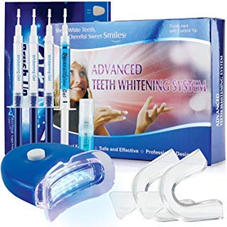 Premium Teeth Whitening Kit, LED Light, 35% Carbamide Peroxide, Safe & Natural At-Home System Without Pain or Sensitivity, Effectively Removes Stains for Whiter Teeth