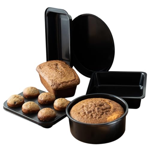 5-piece Baking Set - Versatile and Oven Safe Bakeware Set - Durable Bakeware Set - Baking Cookware - Kitchen Baking Pans, Kitchen Essentials - Baking Pan Set by Roppa