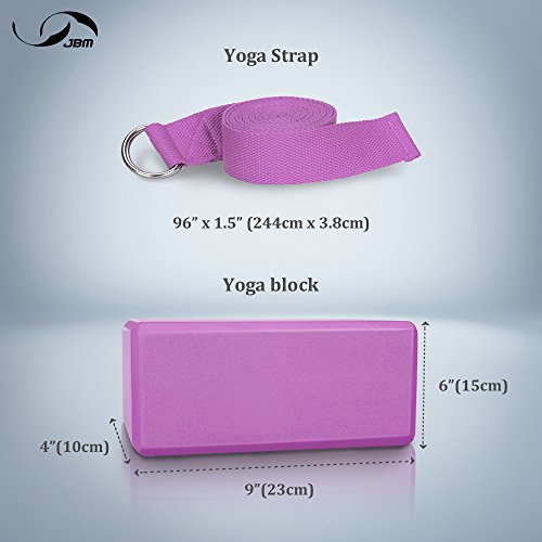 JBM-Yoga-Block-2-pack-Plus-Strap-Cork-Yoga-Block-Yoga-Brick-6-colors-High-Density-EVA-Foam-Yoga-Block-to-Support-and-Deepen-Poses-Lightweight-Odor-Resistant-and-Moisture-Proof-with-Metal-D-Ring