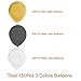 150 Pack 12 Inches Gold Black White Latex Balloons with Curling Ribbon for Party Decorations by Paxcoo