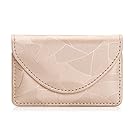 FYY Business card holder, Handmade Premium PU Leather Business Name Card Case Universal Card Holder with Magnetic Closure (Hold 30 pics of cards) Gold