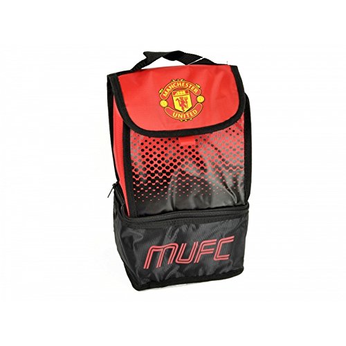 Borsa Pranzo Manchester United Fade | Lunch Bag Ufficiale Con Design Dissolvenza E Stemma | Termica Con Portabottiglie, 16x22x27 Cm