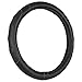 Motor Trend GripDrive Faux Black Leather Steering Wheel Cover for Car Truck Van SUV, Standard 15 inch Size, Beige Accent Stitched Car Steering Wheel Cover Vehicle & Auto Accessories