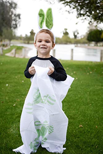 6 Potato Sack Race Jumping Bags 40 x 24 with Bunny Ears Headbands for All Ages Kids Easter Theme Party Favor, Easter Eggs Hunt Game Activities, Party Supplies, Party Games, Great Family Games.