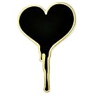 PinMart's Black Dripping Bleeding Heart Enamel Lapel Pin
