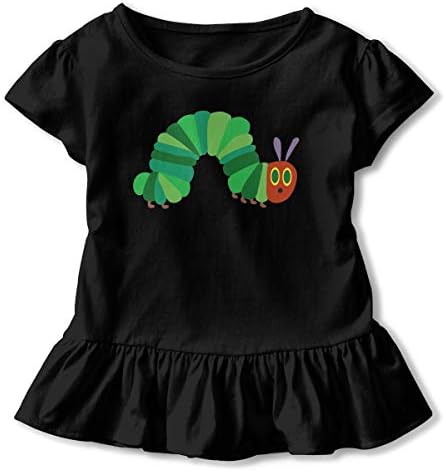 Kim Mittelstaedt The Very Hungry Caterpillar Children's Short Sleeve T-Shirt Girl's Cute Soft Cotton Dress Black