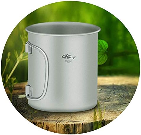 God of Fortune EDC Titanium Pot Ultralight Portable Water Mug Outdoor Camping Hiking Climbing Cooking Cup Mug 450ML