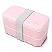 monbento - MB Original Litchi pink bento box - 2 tier leakproof lunch box for work/school lunch packing and meal prep - BPA free - Food grade safe food containers