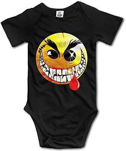 Evil Smail Face Funny Baby Onesie Cute Cartoon Logo Print Collectible Baby Bodysuit Onesies