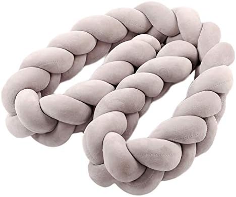 Timall Baby Crib Bumper Knotted Braided Plush Nursery Bed Cradle Decor Hand-Woven Knotting Crib Pillow Cushion Junior Bed Sleep Bumper