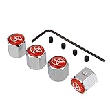 yunming Red Anti-Theft Chrome Car Wheel Tire Valve Stem Caps for Toyota