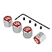 yunming Red Anti-Theft Chrome Car Wheel Tire Valve Stem Caps for Toyota