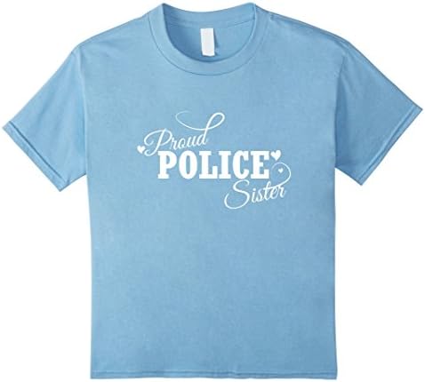 Kids Police Sister Shirt - Police Officer Sister Shirt 10 Baby Blue