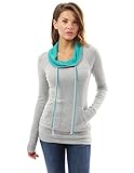 PattyBoutik Women's Drawstring Cowl Neck Raglan Blouse