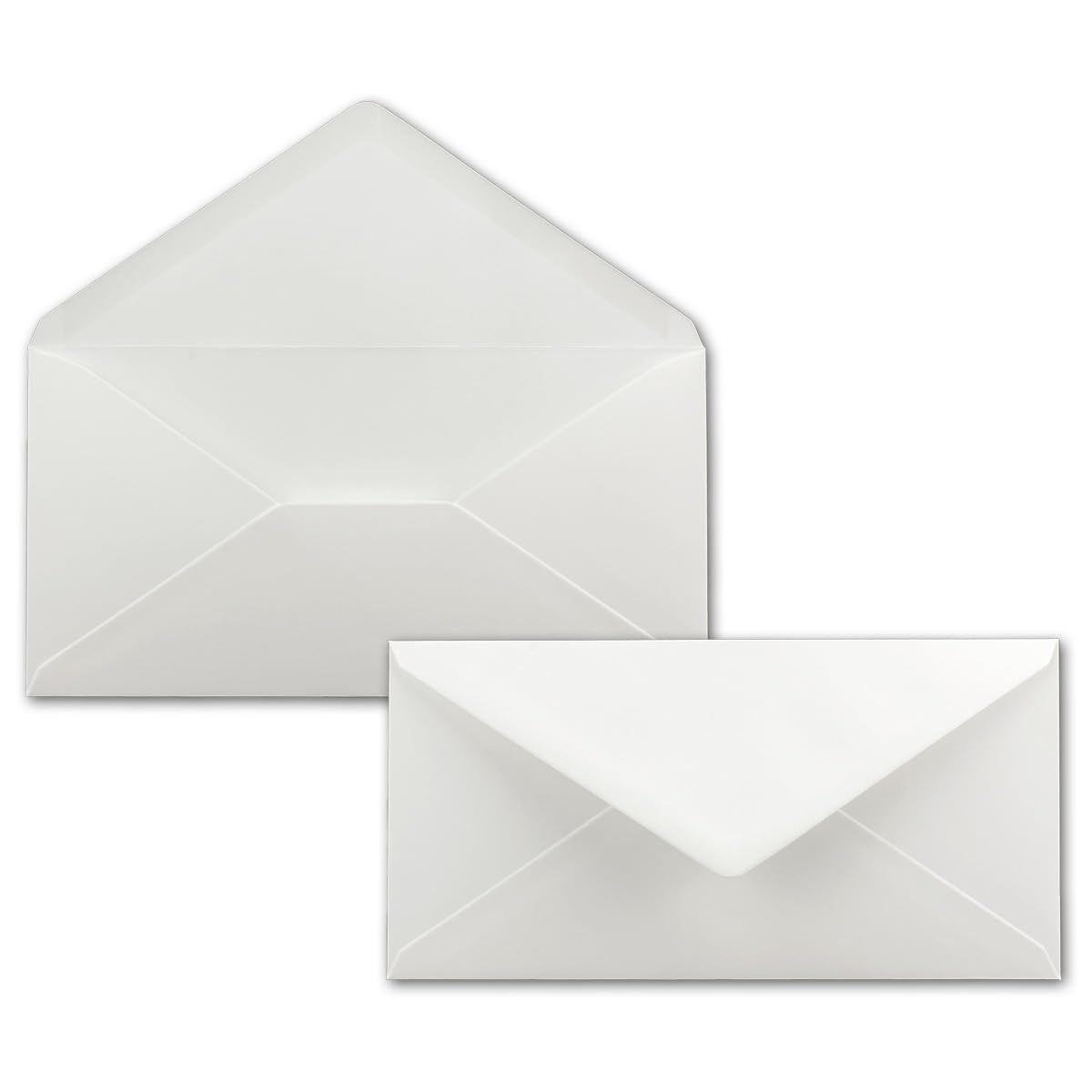 Gummed Envelopes | DL Format | Completely Coloured Paper | Postal Envelopes Without Window | Ideal for Christmas, Greetings and Invitation Cards | FarbenFroh Series 50 Umschläge Light Grey — image 1
