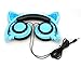 Jinserta Cat Ear Headphones with Glowing Lights (Blue)
