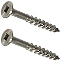 #8 x 3" Deck Screws 316 Marine Grade Stainless Steel, Square Drive, Type 17 Wood Cutting Point, Quantity 100, Size Number 8 x 3" Long