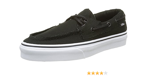 vans zapato del barco black and white