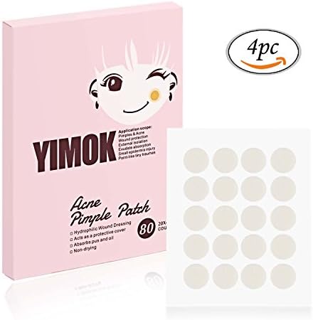 YIMOK Acne Pimple Master Patch - 80 Dots Acne Pimple Stickers Hydrocolloid Absorbing Dressing Bandages Cover, Φ12mm