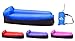 US Lounger Deluxe Blue & Black Fast Inflatable Portable Outdoor or Indoor Wind Bed Lounger, Air Bag Sofa, Air Sleeping Sofa Couch, Lazy Bed for Camping, Beach, Park, Backyardthumb 1