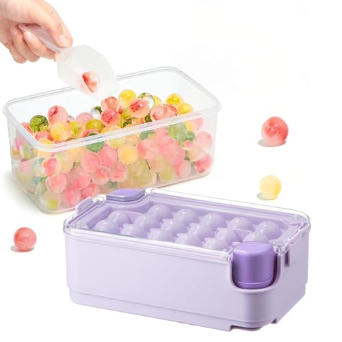 Fromage glacé 16 boules avec récipient lilas