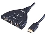Tendak 3 Ports HDMI Switch 3 x 1 HDMI Switcher with Pigtail Cable Supports 3D, 1080P, HD Audio for Apple TV/Chromecast Stick/Fire TV/HD-DVD SKY-STB Xbox360 ( 3 IN 1 OUT )