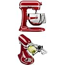 KitchenAid KL26M1XER Professional 6-Qt. Bowl-Lift Empire Red Stand Mixer with KitchenAid Spiralizer Attachment
