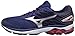 Mizuno Men's Wave Rider 20 Running Shoe, Blue Depths/Silver, 10 D US