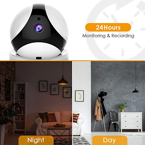 Wireless Security Camera, IP Camera WiFi Home Indoor Camera for Baby/Pet/Nanny, Motion Detection, 2 Way Audio Night Vision, Remote Monitoring (White 720)