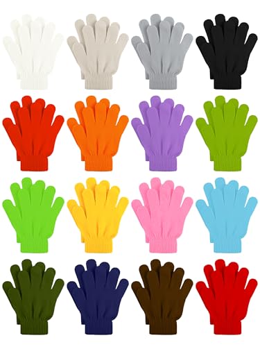 Cooraby 16 Pairs Winter Kids Gloves Warm Toddler Glove for Boys Girls