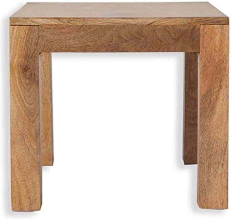Petite Mango Wood Cube Lamp Table - Perfect Tables For Any Hallway, Living Rooms, Dining Room, Conservatory and Bedroom with Lacquered Finish