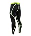 BALEAF Men's Running wear Fitness Workout Compression Pants Base Layer Tights Black Fluorescent Yellow Size M