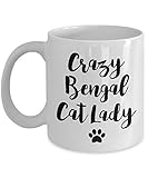Bengal Cat Mug – Crazy Cat Lady – Funny Cat Lover Coffee Cup Gift, 11 oz.