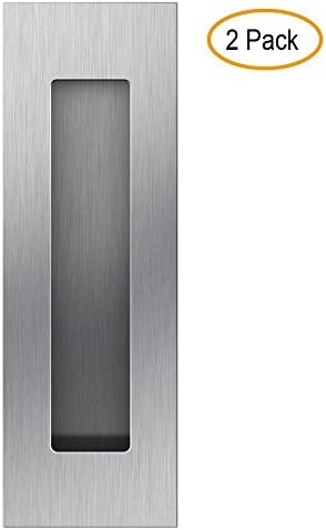 Flush Barn Door Handle Pull 2 pcs for Sliding Barn Door 6 inch Silver
