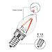 LED Red Light Bulb, DORESshop C7 No Dimmable LED Filament Bulb, 20Watt Equivalent(2W), 200LM, 110V E12 Candelabra Screw Base Light Bulbs for Christmas, Nightlight, Indoor/Outdoor lighting, 4Pack