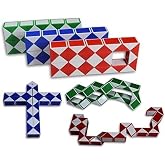 Magic Snake Cube Twist Puzzle Bundle of 3! 36 Wedges! 3 Large Cubes (Large 3 Pack)