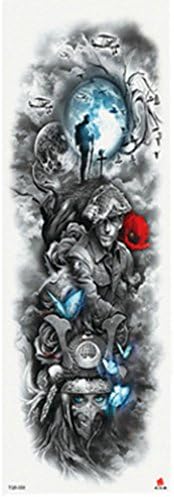 Fashion Temporary Tattoo, Full Arm Body Temporary Waterproof Tattoo Decal Sticker for Man & Women(Type D)