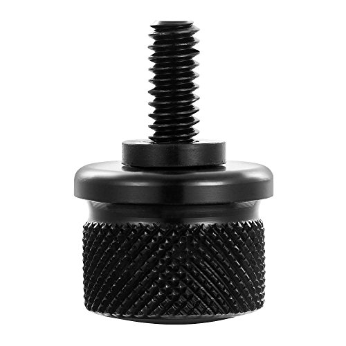 ClipsOne 2 PCS Black Billet Aluminum Knurled Rear Seat Bolt Screw for Harley Davidson Motorcycles 1996-2016 - Thumbnail 4