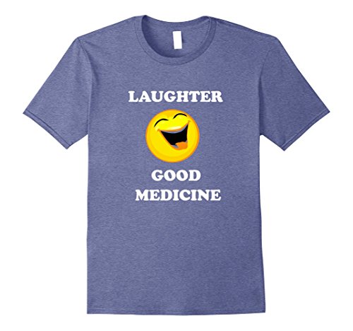 Mens Laughter Good Medicine a fun T shirt for all ages Large Heather Blue Mens Laughter Good Medicine a fun T shirt for all ages Large Heather Blue
