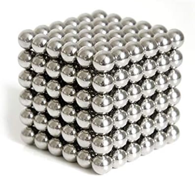 5MM 216 Pieces Building Balls STEM Brain Game Puzzle Toys Sculpture Blocks Cube Gift for Intellectual Development Office Education Fidget Toy Stress Relief Gift for Teens and Adult Silver