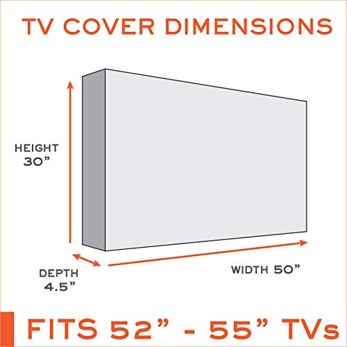 Outdoor TV Cover 55 inch with Front Flap Beige Weatherproof