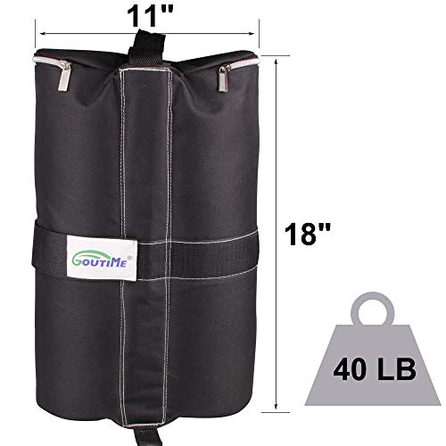 Goutime Canopy Weight Bags 4 x 40 lb for Pop Up Canopy Tent Legs, Gazebo Sand Bag Weights, Set