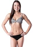 Bikini Set Twist Top & Mid Rise Bottom Bikini Swimsuit for Women, Monochrome, M