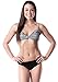 Bikini Set Twist Top & Mid Rise Bottom Bikini Swimsuit for Women, Monochrome, M