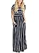 HOTAPEI Womens Formal Short Sleeve Maxi Dress Summer Casual Loose Long Striped Fashin 2023 Wedding Guest Dresses for Women with Pocket Navy Bue Small
